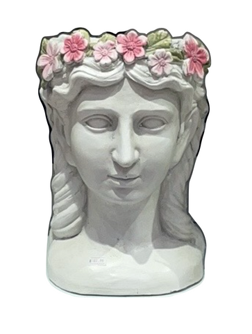 Poly Resin Lady Goddess Greek Style Long Hair Pot Garden Indoor Outdoor Plant Deco 30 cm H