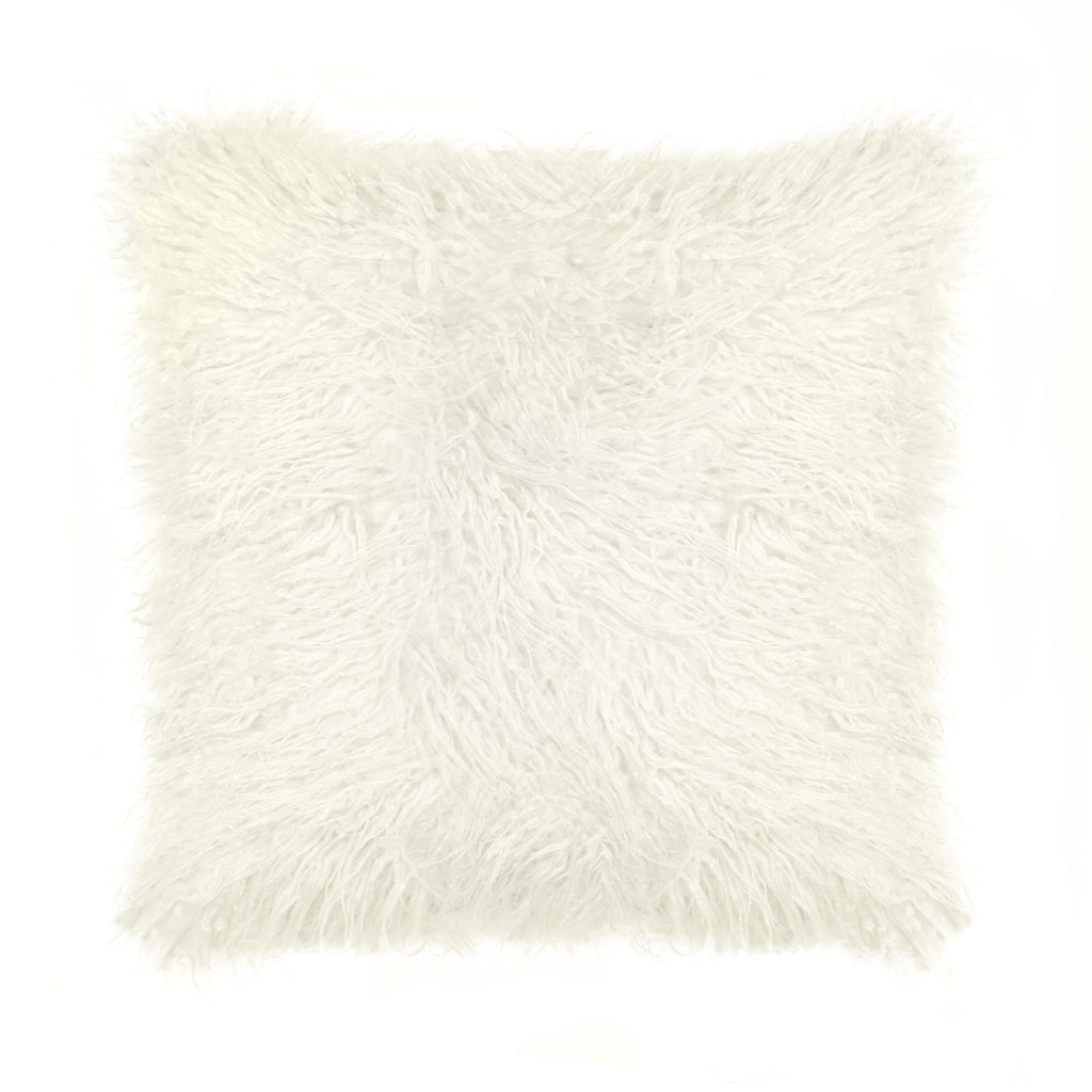 Emporium Allegra Polyester Fur Cushion Home Decor Pure White 45 x 45 cm