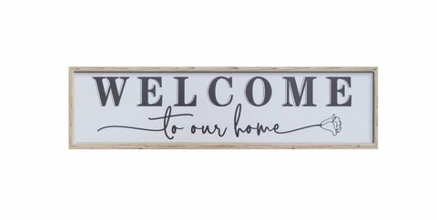 Metal Wall Art Welcome Home Vintage Floral House Decor Sign 76 x 21 cm