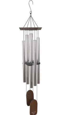 Silver 5 Tube Natures Melody Tuned Wind Chime Home House Garden Decor 120cm
