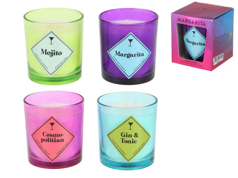 Cocktail Candle In Frosted Glass 4 choices 120g Home House Gift Decor
