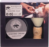 Maverick Shaving Duo Gift Pack Cream and Brush in Sandalwood