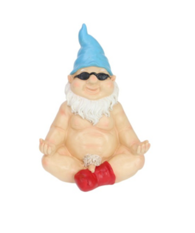 Sitting Naked Yoga Gnome Male B Figurine Statue House Home Garden Decor 29cm