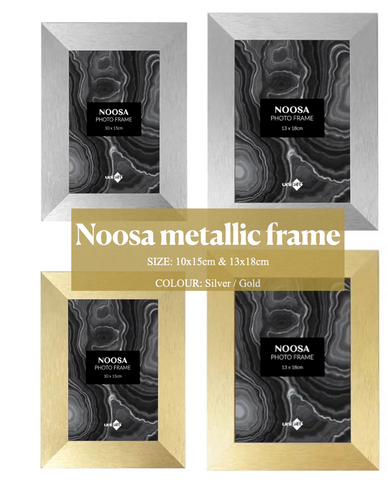 Noose Metallic Picture Photo Frame 10x15 or 13x18cm in Silver Gold Home Decor