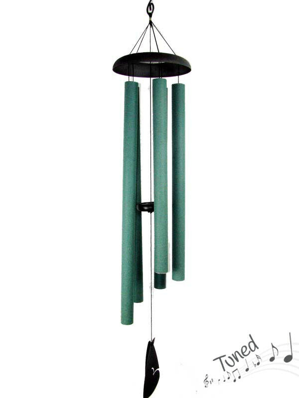 Nature's Melody Tuned Metal Wind Chime 5 Tube in Green 130cm