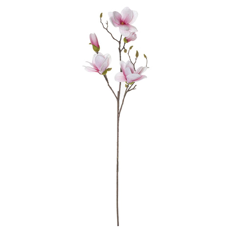 Rogue Japanese Magnolia Spray in Pink Artificial Flower Stem Decor 95 cm