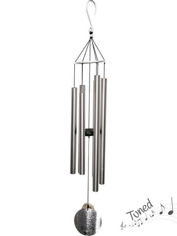 Nature's Melody Tuned Metal Wind Chime 6 Tube in Silver 100cm