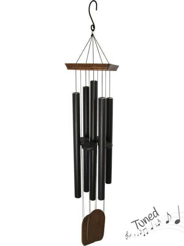Nature's Melody Tuned Metal Wind Chime 5 Tube in Black 120cm