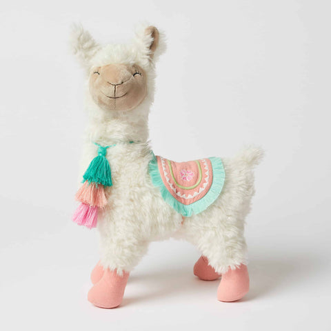 Jiggle and Giggle Soft Toy Floppy Plush Lola Llama in Pink 38 cm H