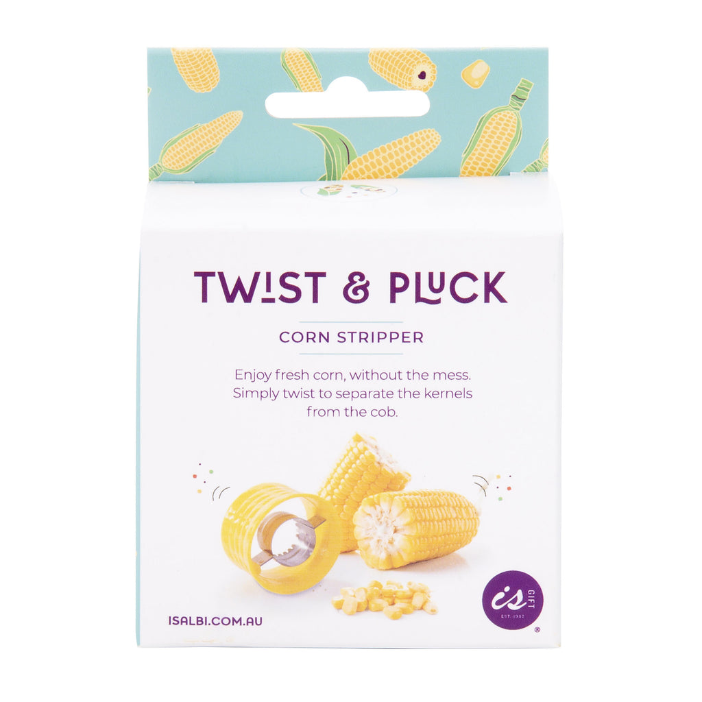 IS GIFT Twist and Pluck Corn Stripper in Yellow 7 x 7 x 5 cm Novelty
