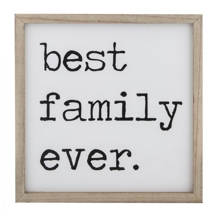 Emporium BEST FAMILY EVER Wall Decor Hanging MDF in Natural White 30 x 30 cm