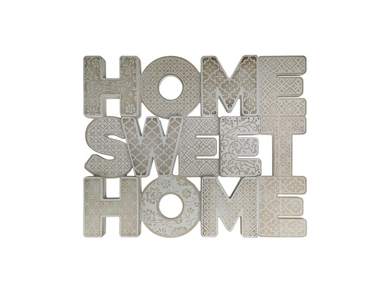 Home Sweet Home MDF Wooden Sign in White Hanging House Wall Art Decor 40 cm