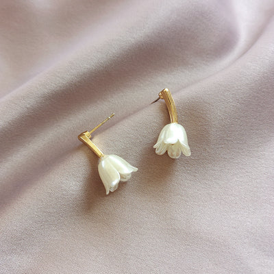 Fashion Jewellery Earrings Lily of the Valley in White 1.8cm L