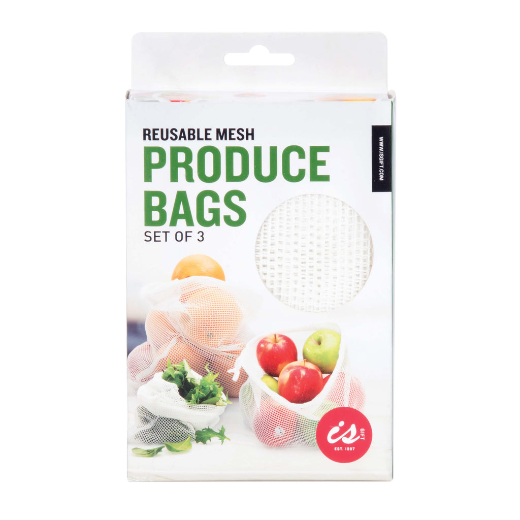 IS GIFT Reusable White Mesh Produce Bag Set of 3