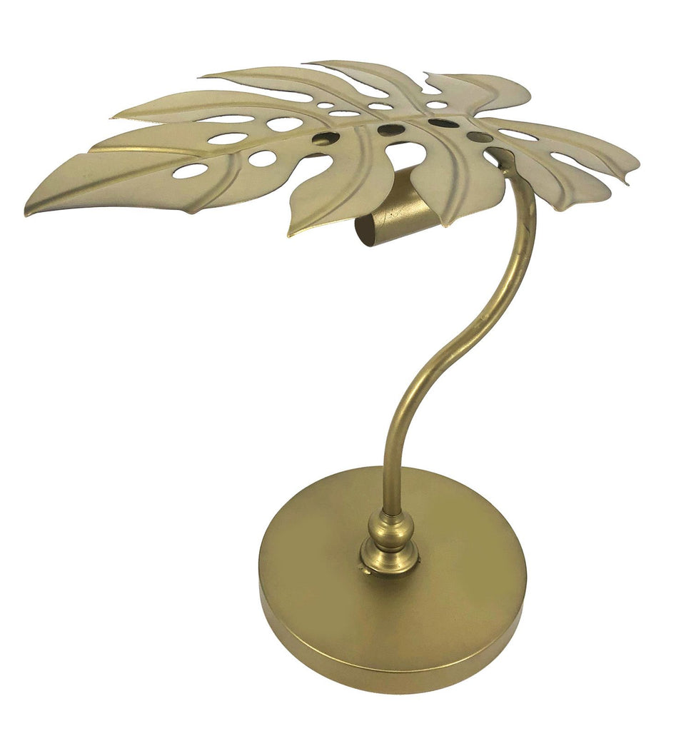 Amalfi MONSTERA Side Table Lamp Gold Palm Tree 38 x 31 x 40 cm