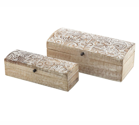 Amalfi ISHANI Decor Trinket Mango Wood Box 2 Sizes