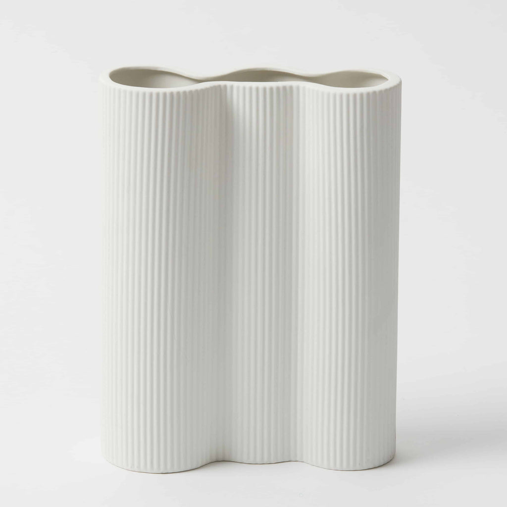 Pilbeam Pure Colour Ceramic Vase Decor Abstract Instagram Denim White Lieto