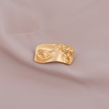 Fashion Jewellery Abstract David Face Pin Brooch Badge Metal in Gold 3cm
