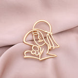 Fashion Jewellery Paris Lady Hollow Pin Brooch Badge Metal in Gold 5 cm