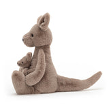 Jellycat Bashful Kara Kangaroo in Grey Small 20 x 10 cm