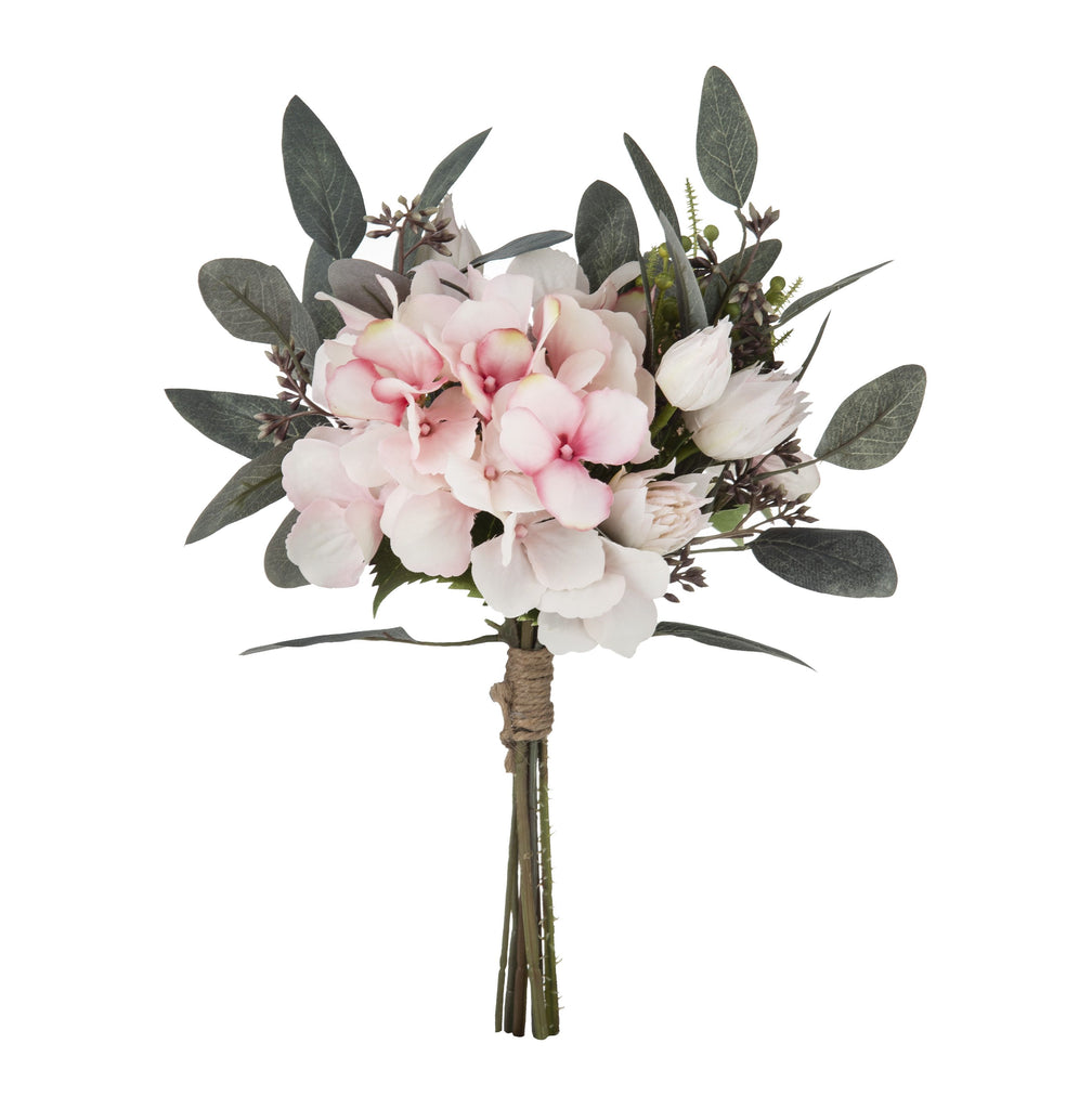 ROGUE Artificial Flower Hydrangea Mix Bouquet Bunch in Pink 30cm