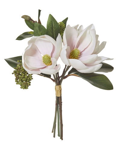 ROGUE Artificial Flower Magnolia Bouquet Bunch in Soft Pink 33cm