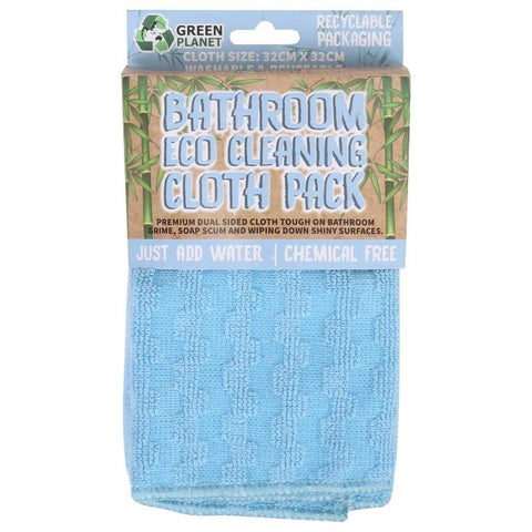 Green Planet Eco Cleaning Cloth Twin Pack for Bathroom in Blue 32 x 32 cm