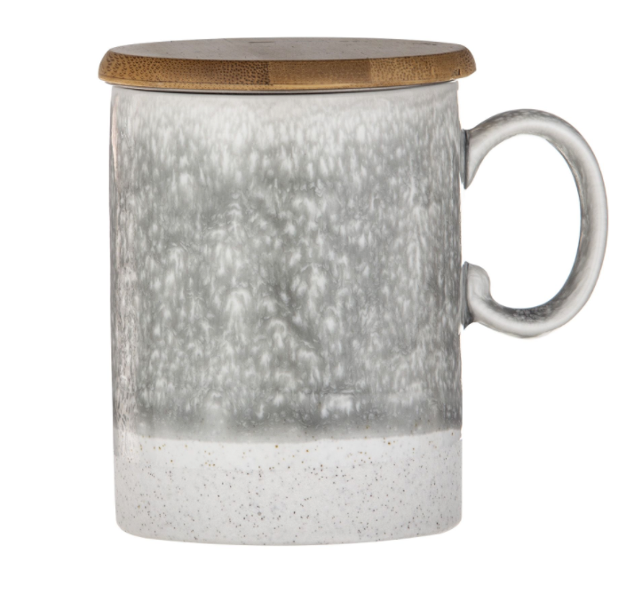 Leaf & Bean "CAPRI" Reactive Glaze Porcelain Tea Mug w Infuser 11cm 330ml