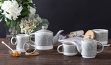 Leaf & Bean "CAPRI" Reactive Glaze Porcelain TeaPot for ONE w Infuser 13.5cm