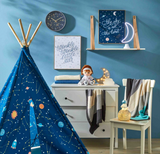 Starry Twinkle Night Wall Art Children Room Kids Blue and White 2 choices