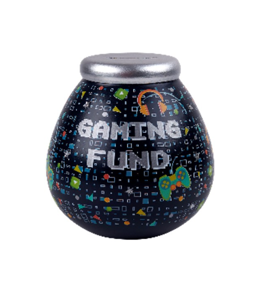 Money Saving Tin Box Pot of Dreams in Gaming Fund Blue Kid's Children 15 cm