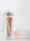 Davis & Waddell Kitchen Glass Straw Dispenser with 60 Paper Straws