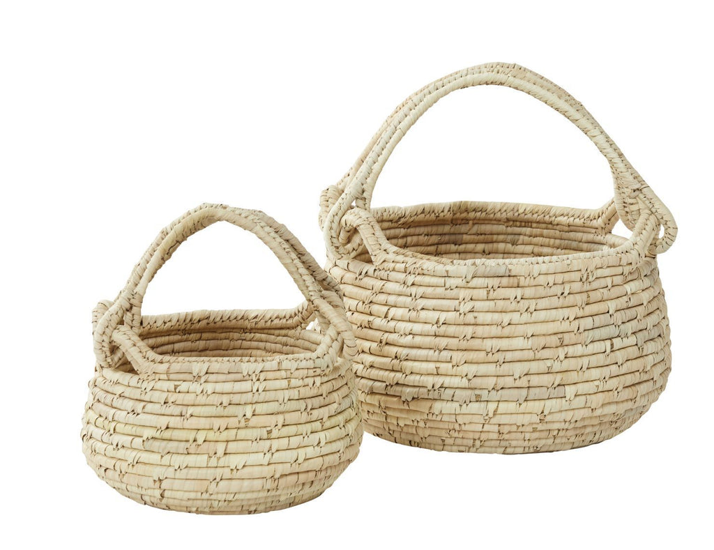Amalfi "Bolla" Storage Hamper Baskets in Natural Date Leaf 2 Size