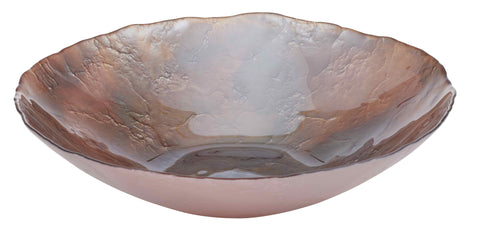 Amalfi "Anya" Glassware 'Tempest' Pink Rustic Metallic Bowl 32 cm Made in Turkey