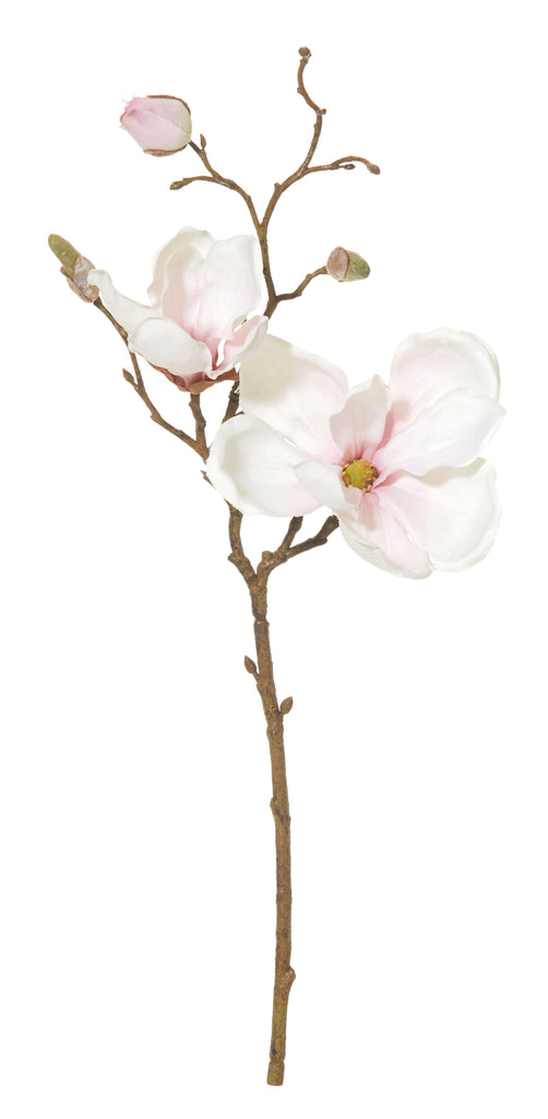 Rogue Fake Artificial Plant Flower Magnolia Spray Stem in Pink 50 cm