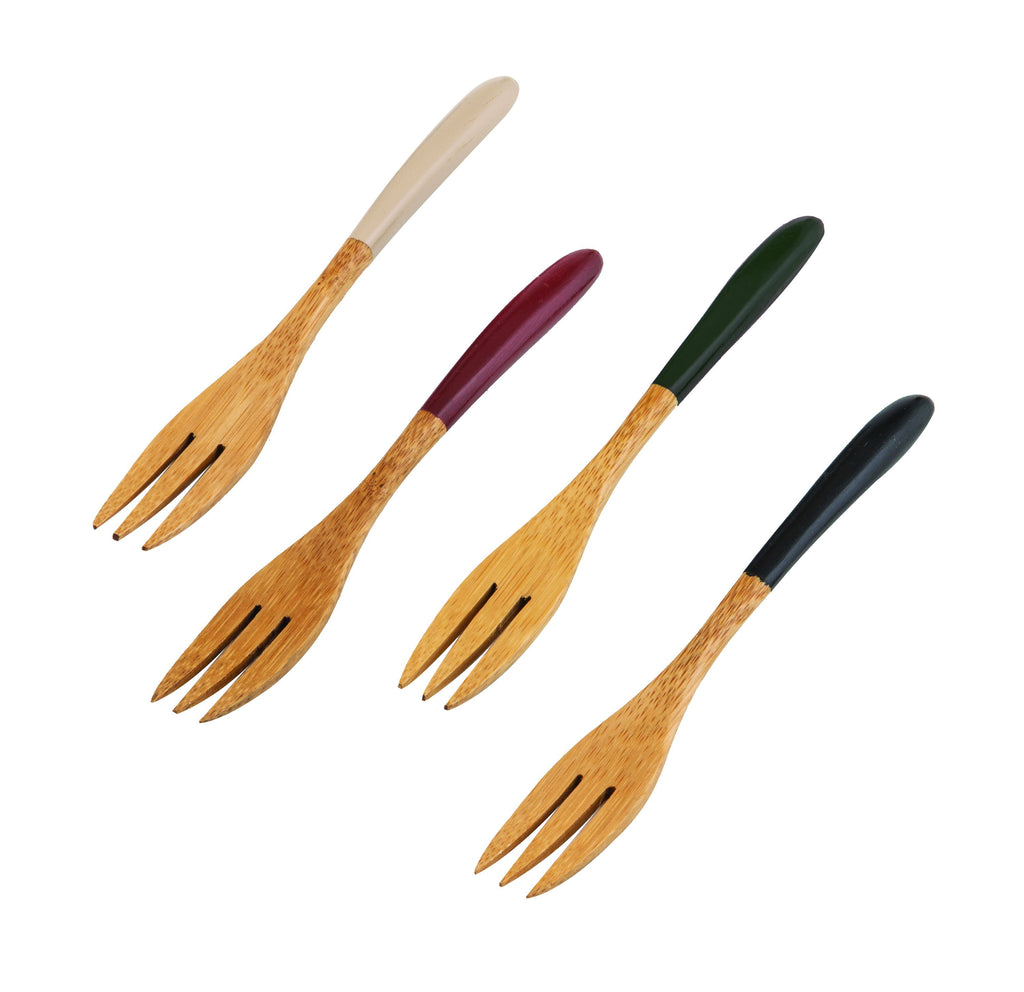Davis & Waddell Zambia Bamboo Forks S/4 in Natural Plum 15 cm